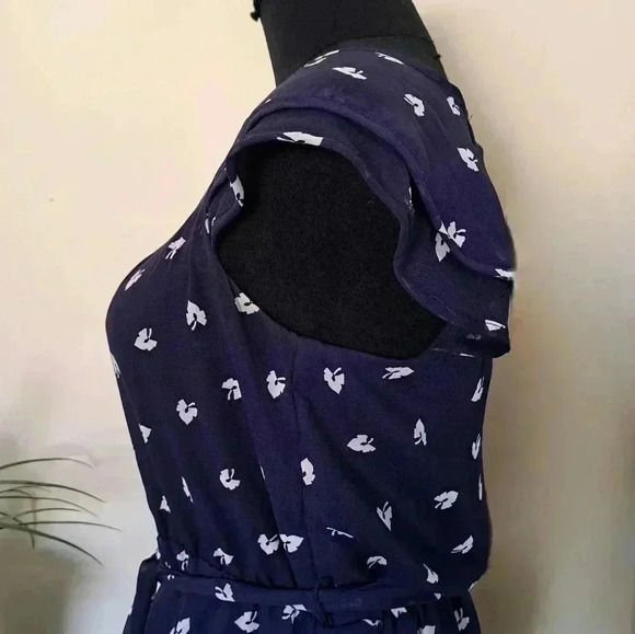 ❤️ Smart Set Dress Flutter Sleeve Purple White Floral Women's Size  XS - Picture 4 of 12